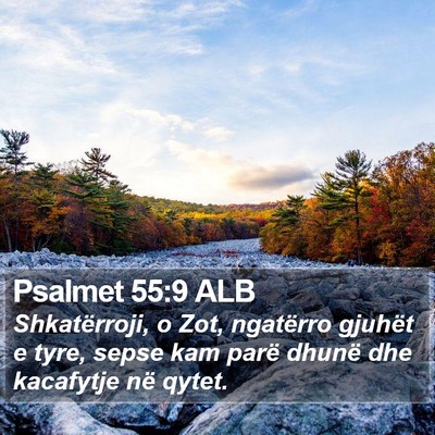 Psalmet 55:9 ALB Bible Verse Image