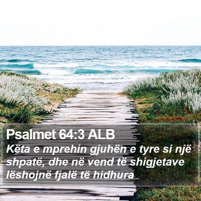 Psalmet 64:3 ALB Bible Verse Image