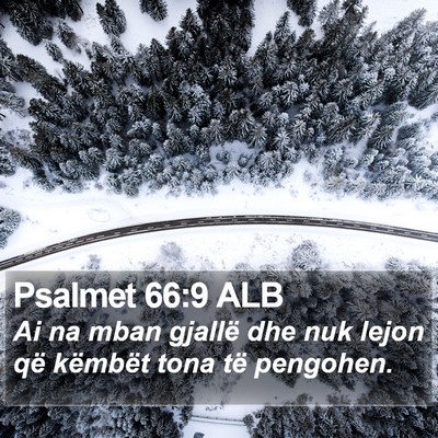 Psalmet 66:9 ALB Bible Verse Image