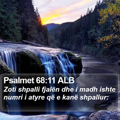 Psalmet 68:11 ALB Bible Verse Image