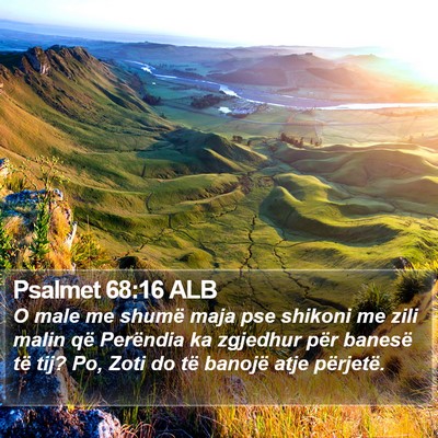 Psalmet 68:16 ALB Bible Verse Image