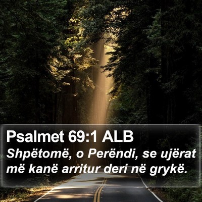 Psalmet 69:1 ALB Bible Verse Image
