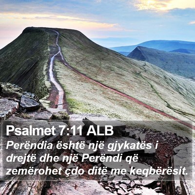 Psalmet 7:11 ALB Bible Verse Image