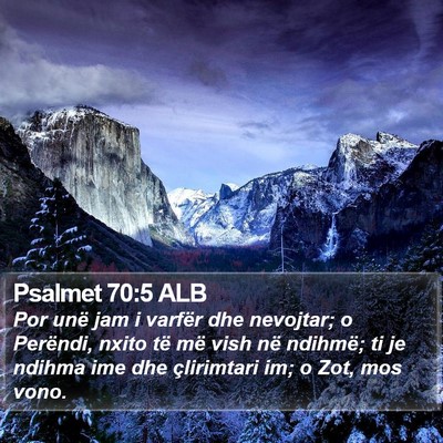 Psalmet 70:5 ALB Bible Verse Image