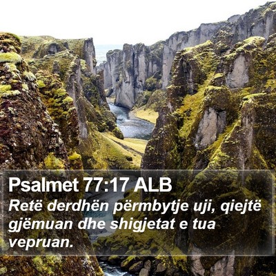 Psalmet 77:17 ALB Bible Verse Image