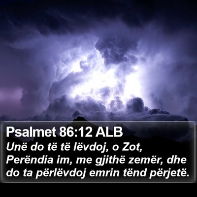 Psalmet 86:12 ALB Bible Verse Image