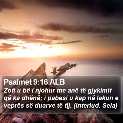 Psalmet 9:16 ALB Bible Verse Image