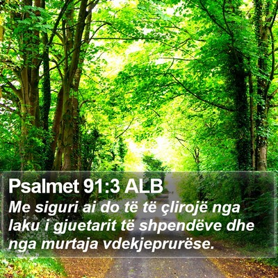 Psalmet 91:3 ALB Bible Verse Image