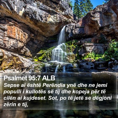 Psalmet 95:7 ALB Bible Verse Image
