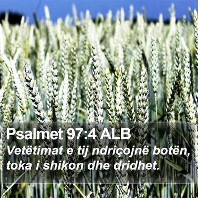 Psalmet 97:4 ALB Bible Verse Image