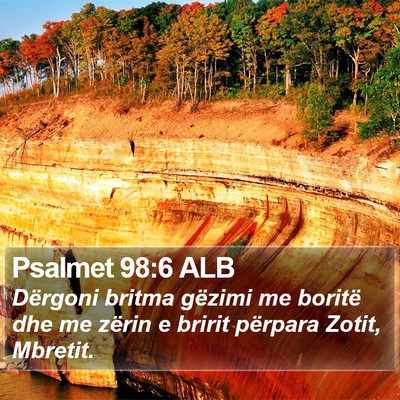 Psalmet 98:6 ALB Bible Verse Image