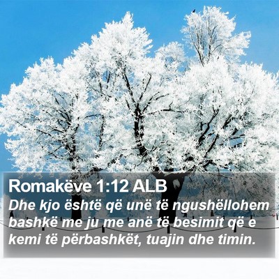 Romakëve 1:12 ALB Bible Verse Image