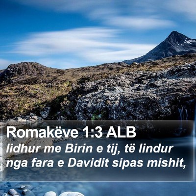 Romakëve 1:3 ALB Bible Verse Image