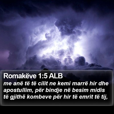 Romakëve 1:5 ALB Bible Verse Image