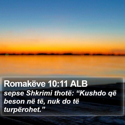 Romakëve 10:11 ALB Bible Verse Image
