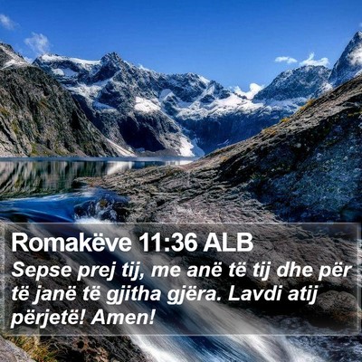 Romakëve 11:36 ALB Bible Verse Image