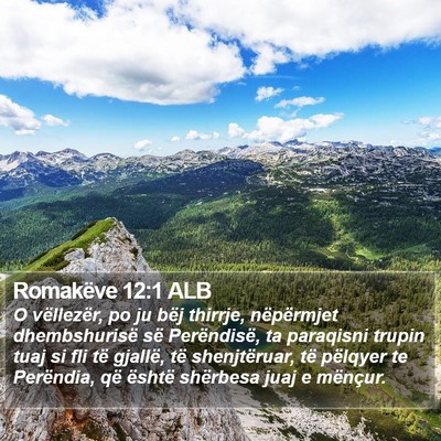 Romakëve 12:1 ALB Bible Verse Image