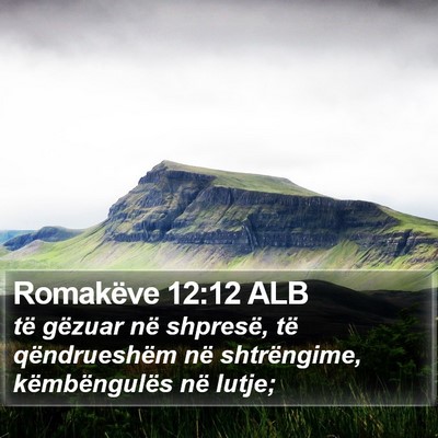 Romakëve 12:12 ALB Bible Verse Image