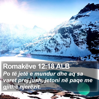 Romakëve 12:18 ALB Bible Verse Image