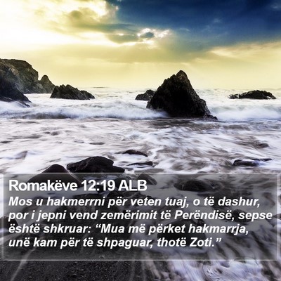 Romakëve 12:19 ALB Bible Verse Image