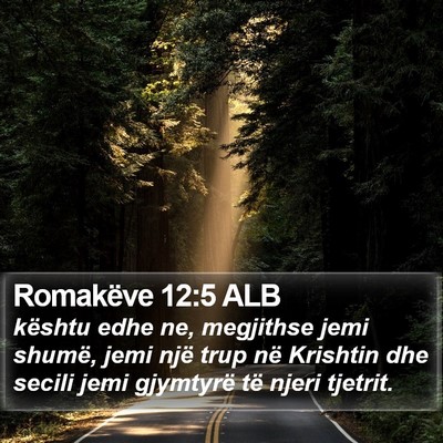 Romakëve 12:5 ALB Bible Verse Image