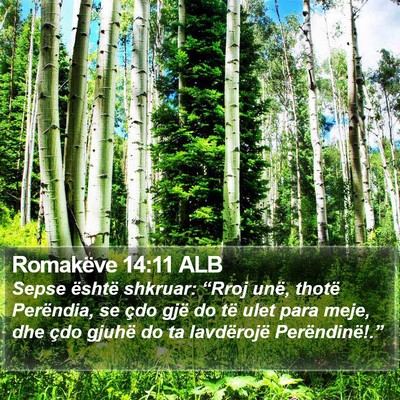 Romakëve 14:11 ALB Bible Verse Image