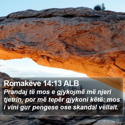 Romakëve 14:13 ALB Bible Verse Image