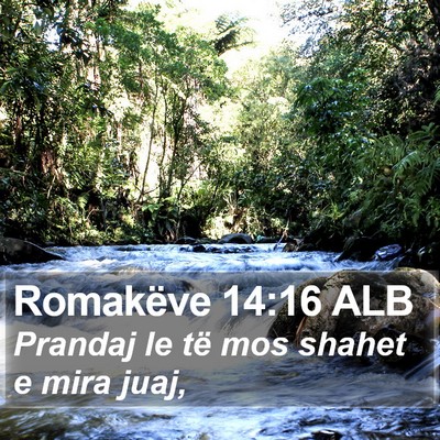 Romakëve 14:16 ALB Bible Verse Image