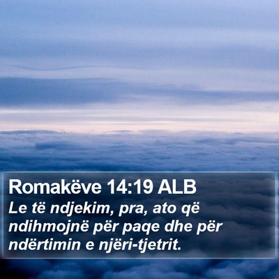 Romakëve 14:19 ALB Bible Verse Image