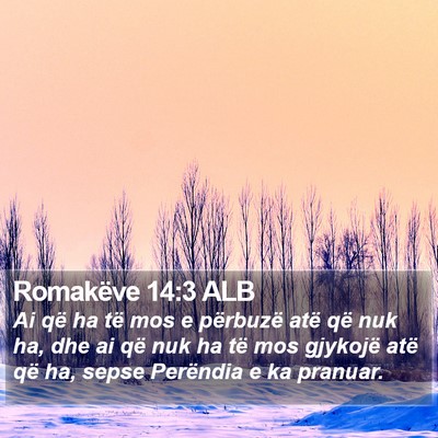 Romakëve 14:3 ALB Bible Verse Image