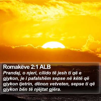 Romakëve 2:1 ALB Bible Verse Image
