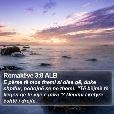 Romakëve 3:8 ALB Bible Verse Image