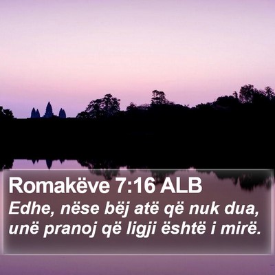 Romakëve 7:16 ALB Bible Verse Image