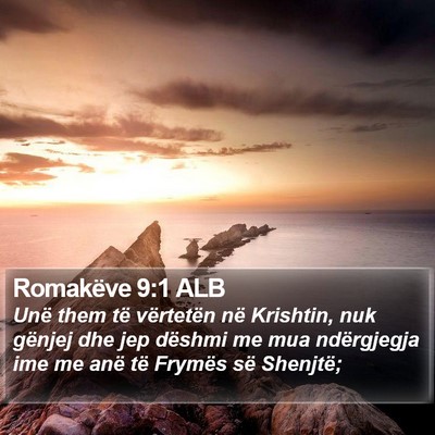 Romakëve 9:1 ALB Bible Verse Image