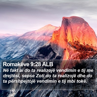 Romakëve 9:28 ALB Bible Verse Image