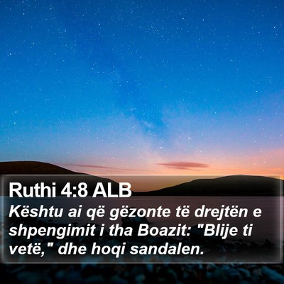 Ruthi 4:8 ALB Bible Verse Image
