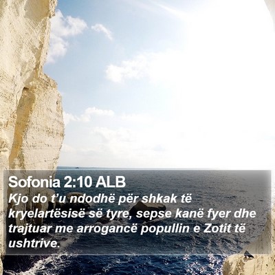Sofonia 2:10 ALB Bible Verse Image