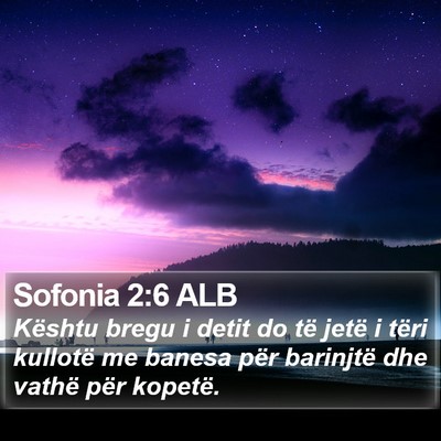 Sofonia 2:6 ALB Bible Verse Image