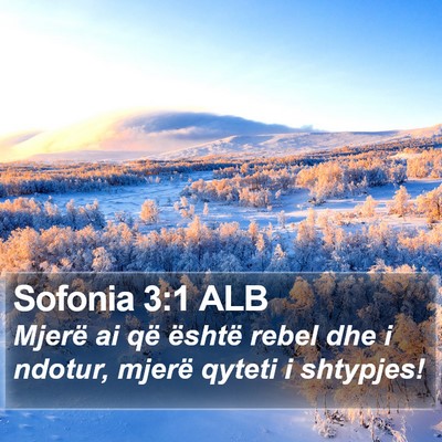 Sofonia 3:1 ALB Bible Verse Image