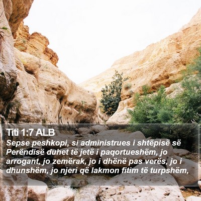 Titi 1:7 ALB Bible Verse Image