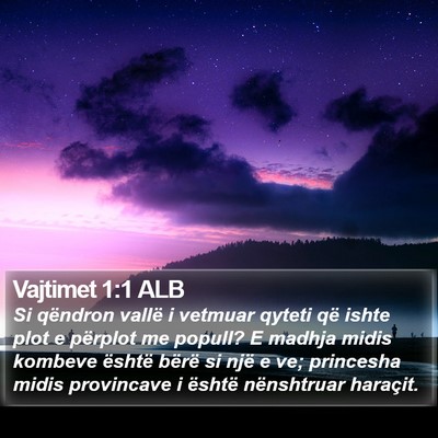 Vajtimet 1:1 ALB Bible Verse Image