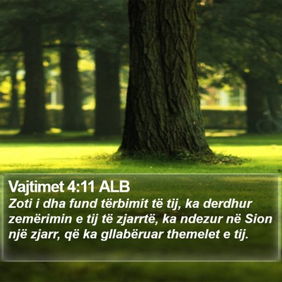 Vajtimet 4:11 ALB Bible Verse Image