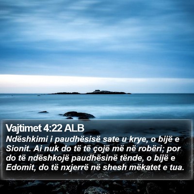 Vajtimet 4:22 ALB Bible Verse Image