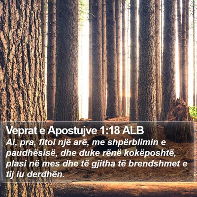 Veprat e Apostujve 1:18 ALB Bible Verse Image