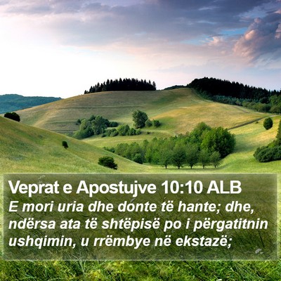 Veprat e Apostujve 10:10 ALB Bible Verse Image
