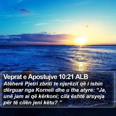Veprat e Apostujve 10:21 ALB Bible Verse Image