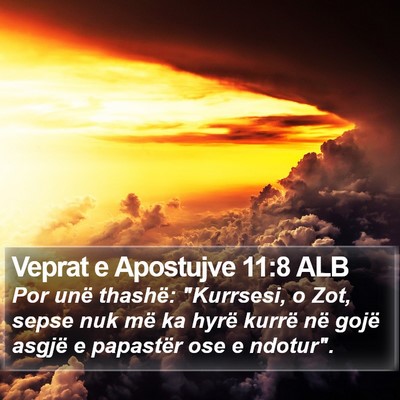 Veprat e Apostujve 11:8 ALB Bible Verse Image