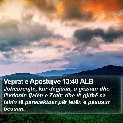 Veprat e Apostujve 13:48 ALB Bible Verse Image