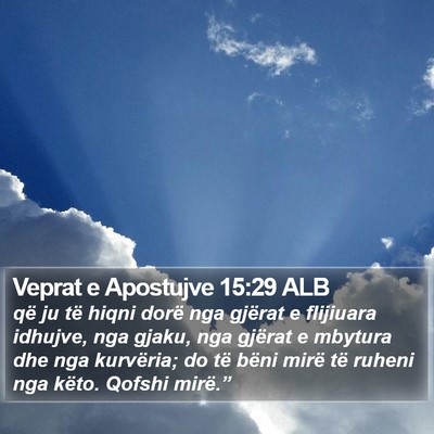 Veprat e Apostujve 15:29 ALB Bible Verse Image