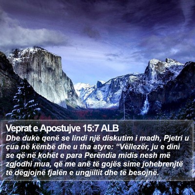 Veprat e Apostujve 15:7 ALB Bible Verse Image